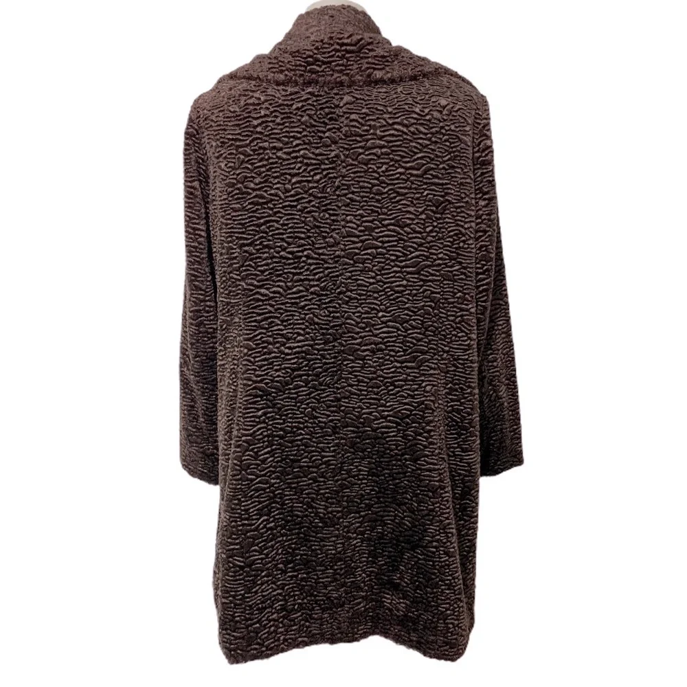 Vintage CALVIN KLEIN Coat Luxurious Crushed Velvet Victorian Retro Long M - Picture 3 of 14